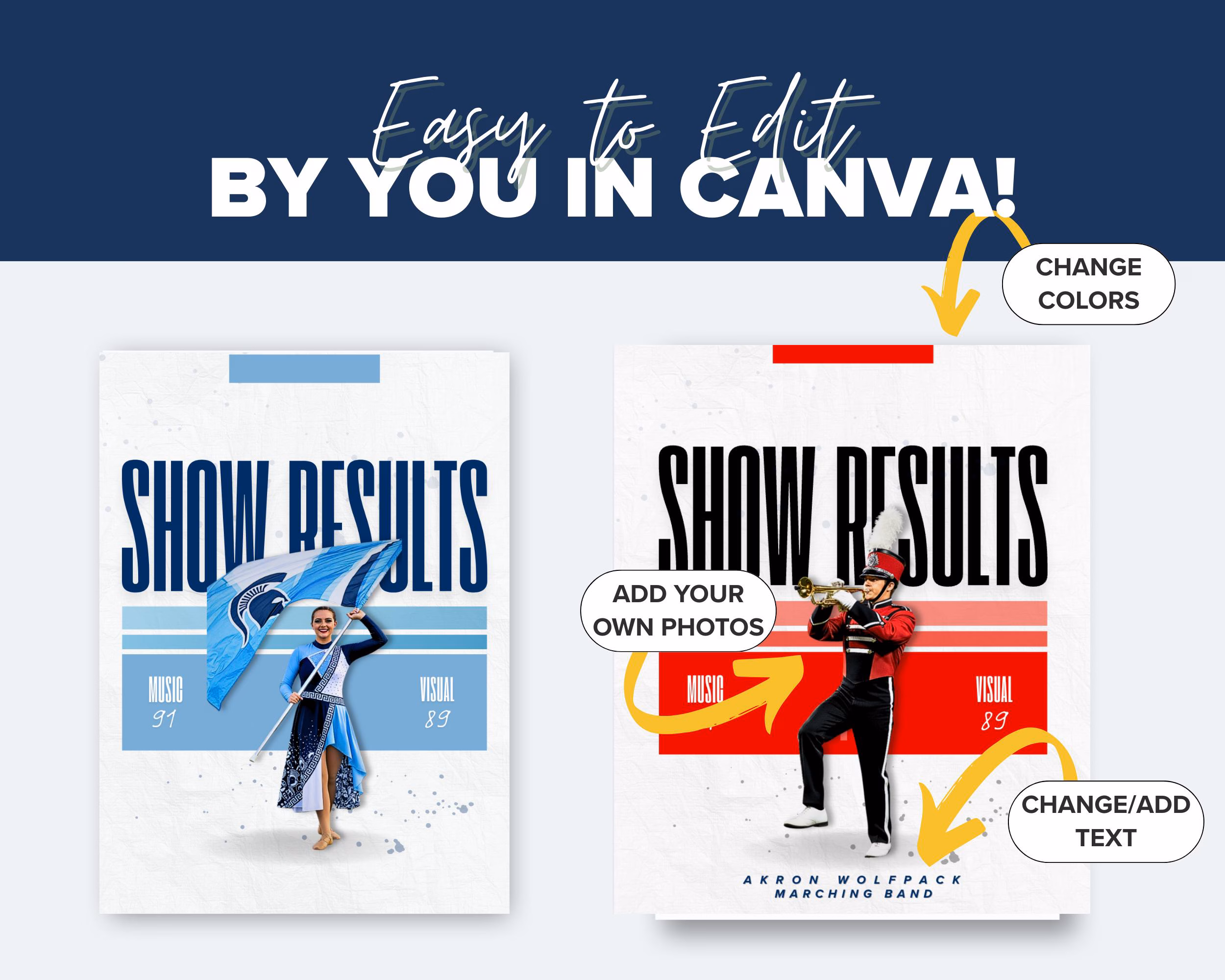 Marching Band Canva Templates Bundle β 26 Editable Social Media, Newsletter, Schedule & Event Graphics - Image 7