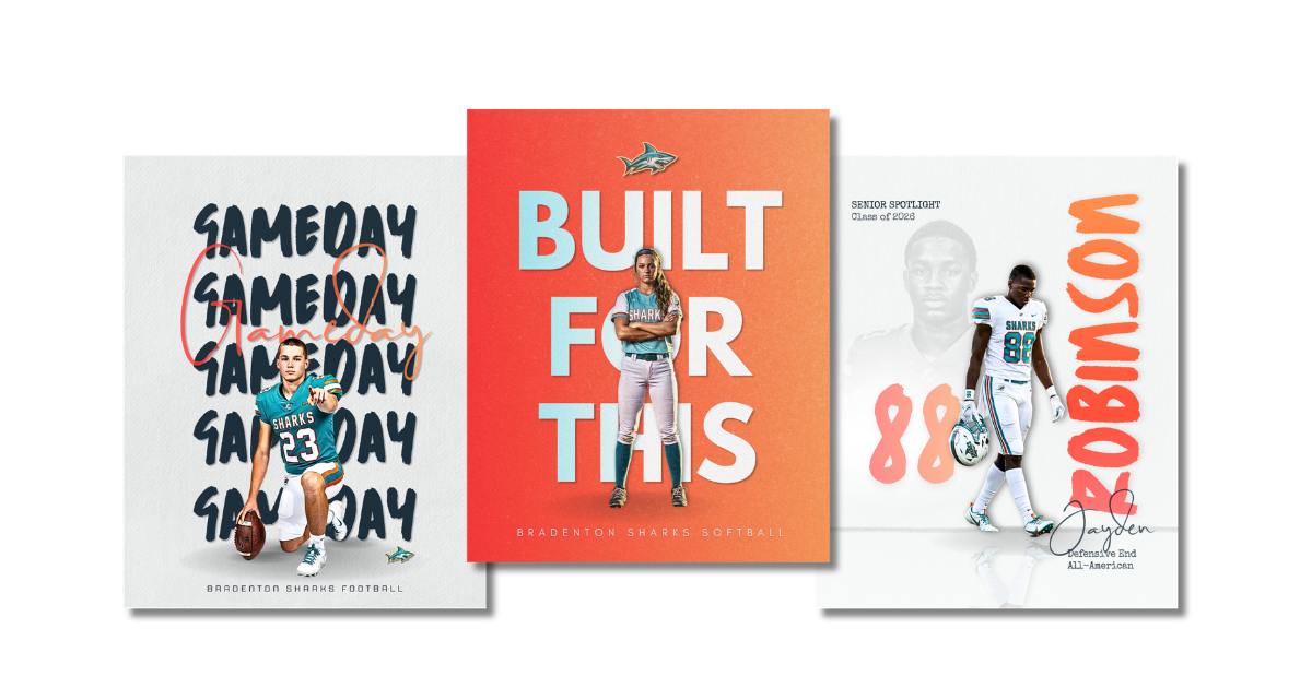 Sports templates featuring athletes and teams
