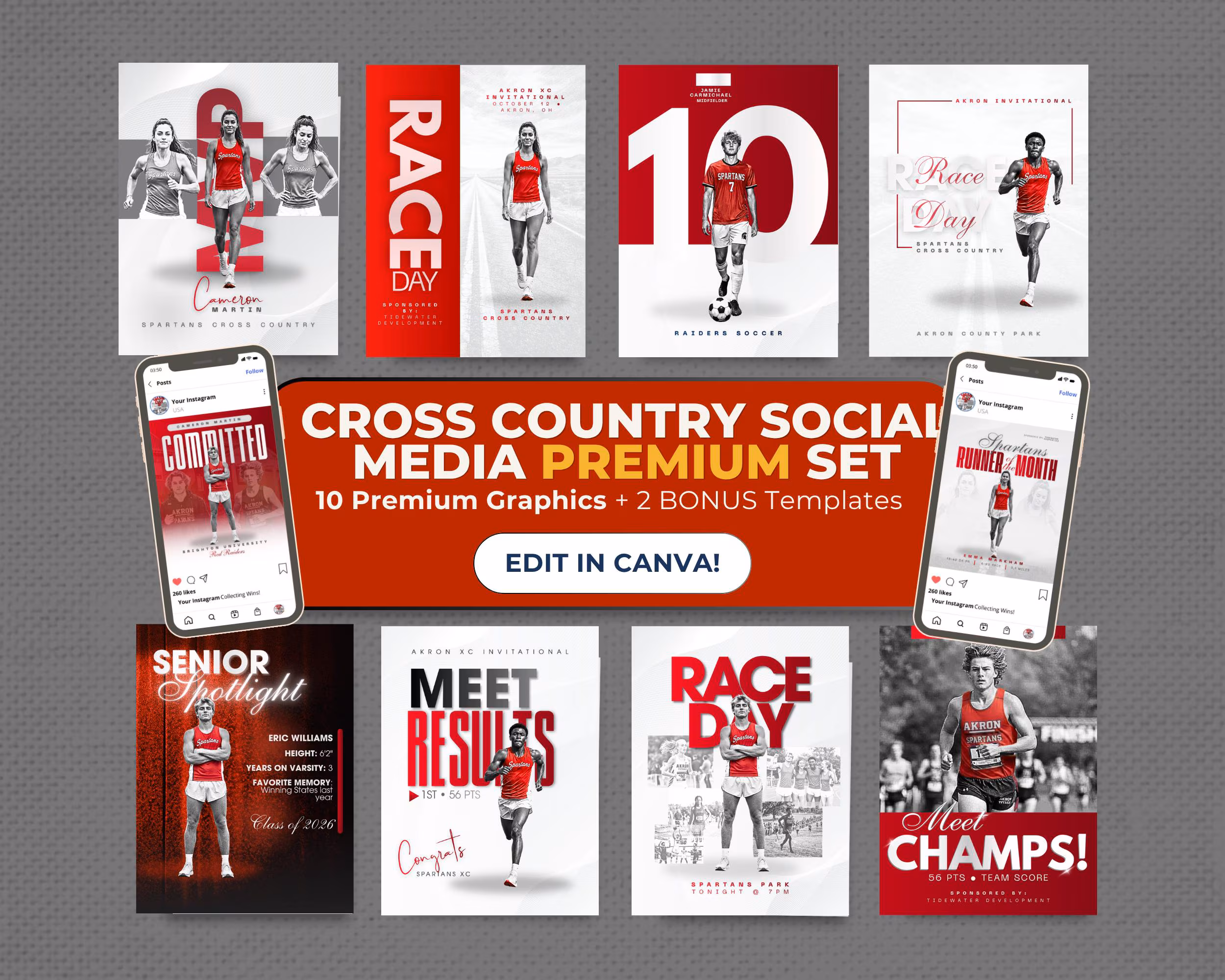 Cross Country Season Starter Bundle | Canva Templates for XC Teams - Image 6