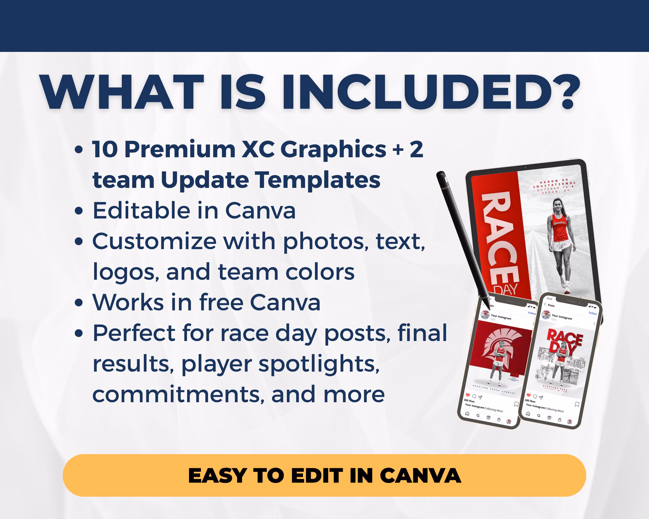 Cross Country Season Starter Bundle | Canva Templates for XC Teams - Image 8